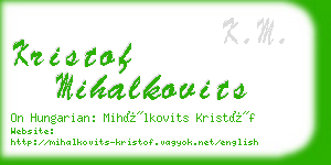 kristof mihalkovits business card